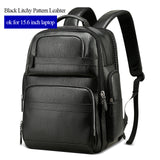BOPAI Luxury Genuine Leather Backpack for Men Women Travel